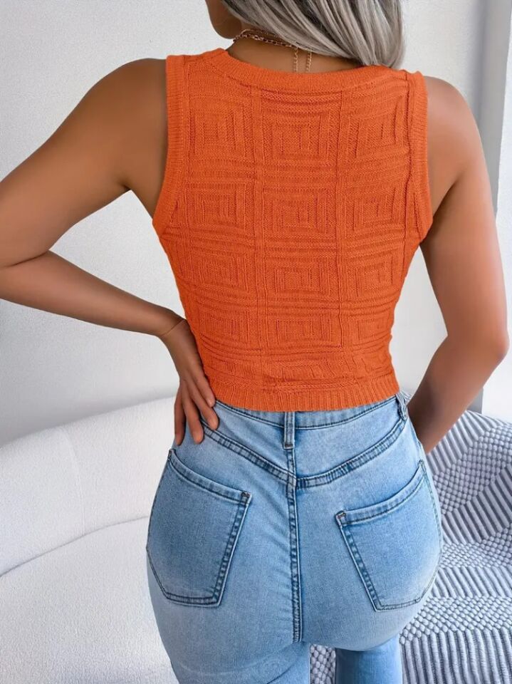Kadın Askılı Bisiklet Yaka Güpüs Dekolteli Triko Crop Bluz
