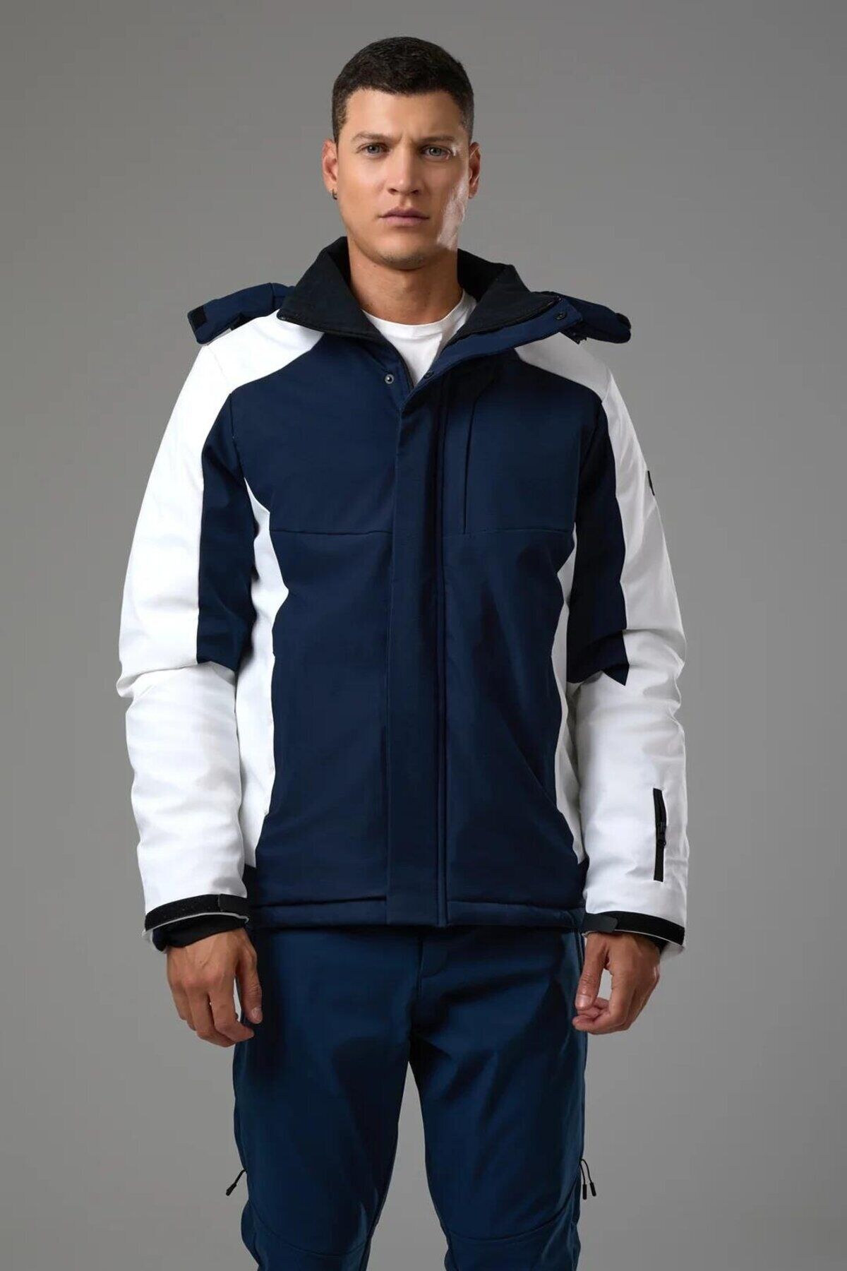 Erkek Kayak Montu Siyah 2XL Lacivert - XL