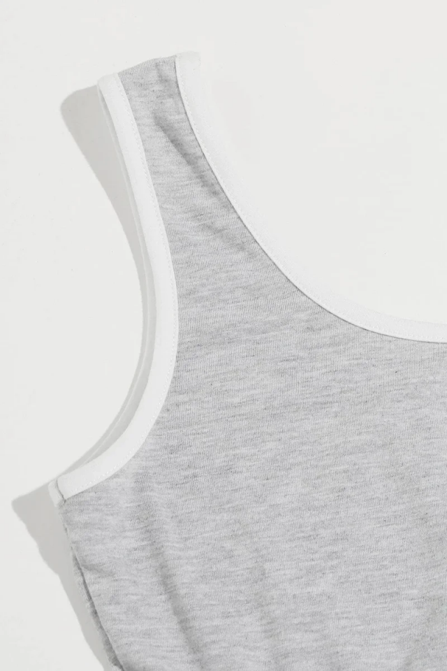 Kadın Gri Askılı Crop Top ve Şortlu Gecelik Takım