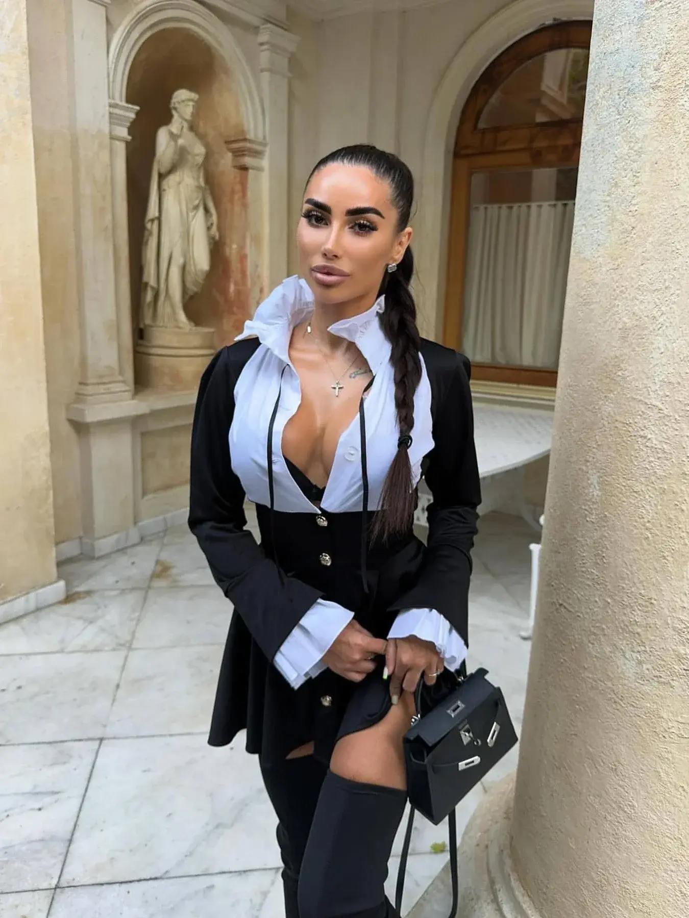 Amanda Gömlek Detay Elbise - (siyah) Siyah