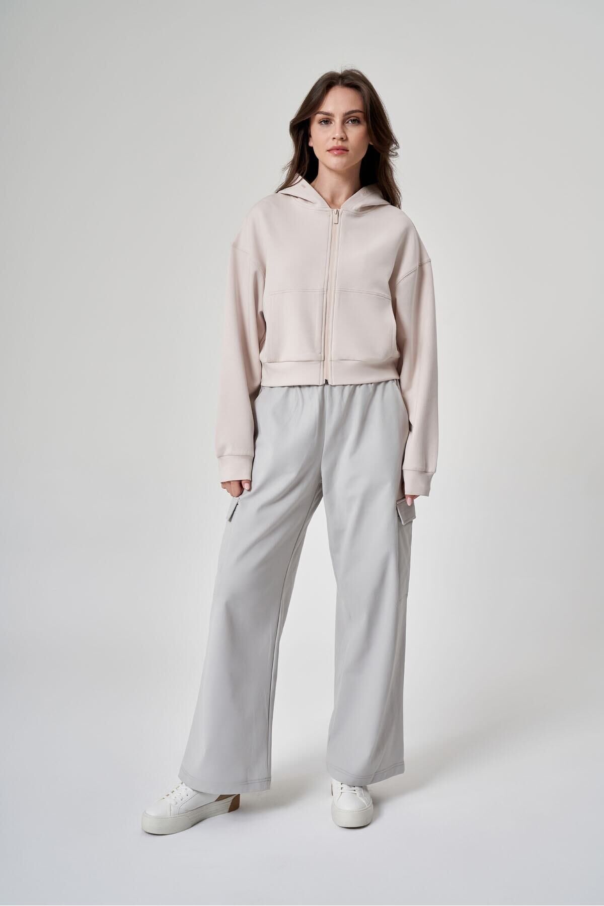 Kadın Sweatshirt 1529109 Pudra - L