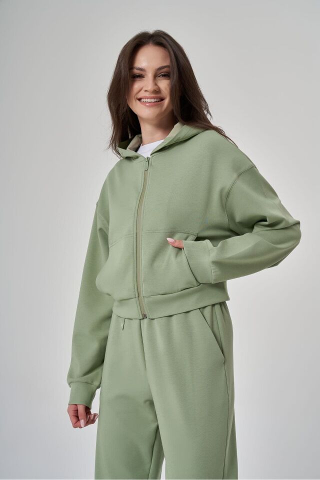 Kadın Sweatshirt 1529109 Yeşil - S