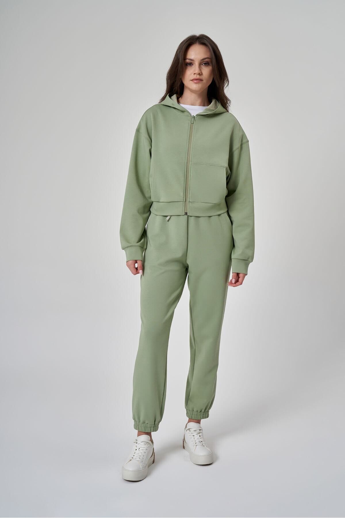 Kadın Sweatshirt 1529109 Yeşil - L