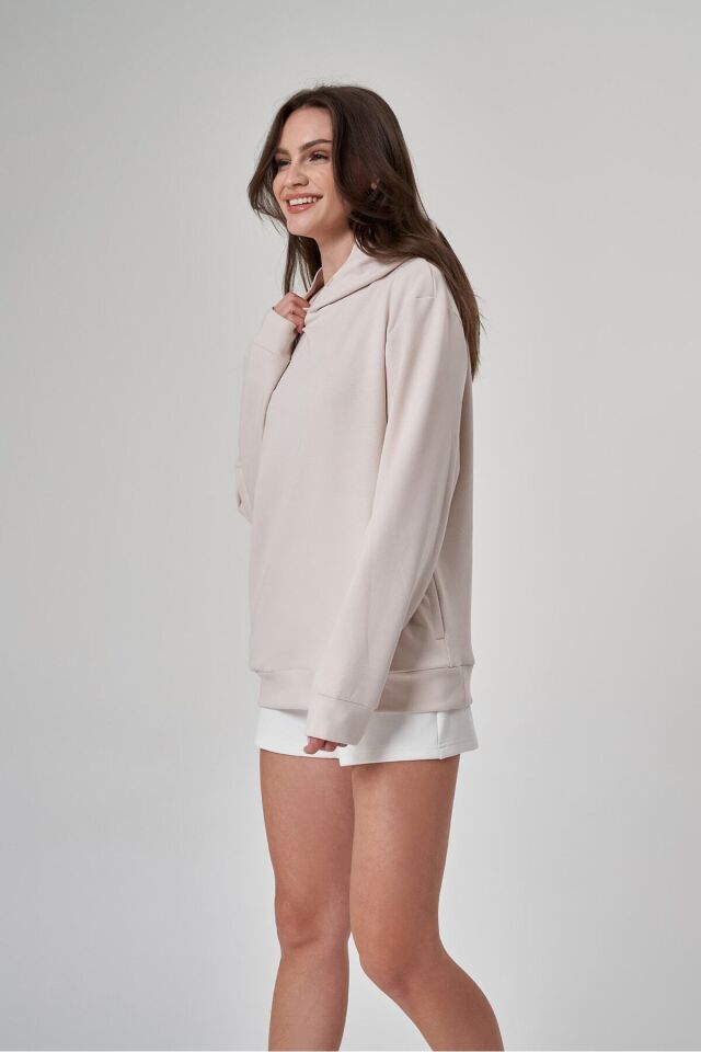 Kadın Sweatshirt 1529112 Pudra - M