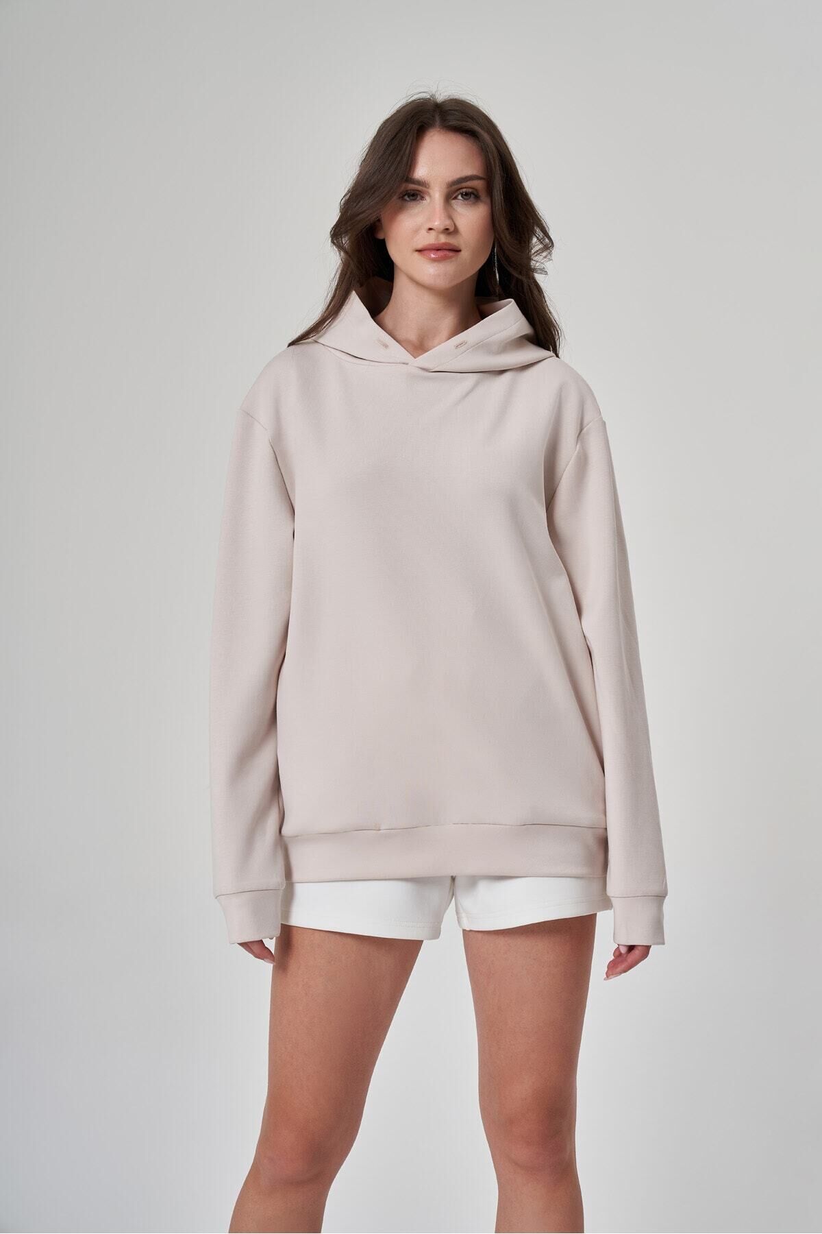 Kadın Sweatshirt 1529112 Pudra - M