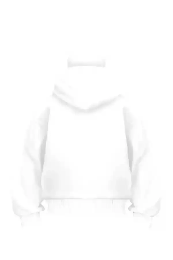 Erkek Samuray Ninja Çift Kapşonlu ZIP Fermuarlı Kanguru Cepli Tam Fermuarlı Hoodie Swetshirt - Beyaz