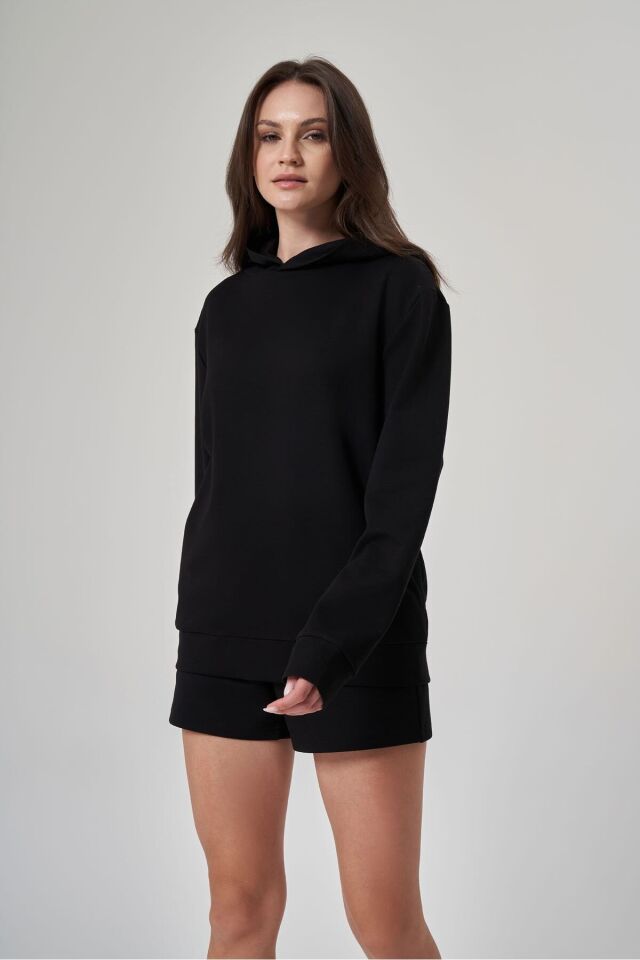 Kadın Sweatshirt 1529112 Siyah - L