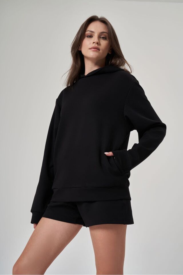 Kadın Sweatshirt 1529112 Siyah - L