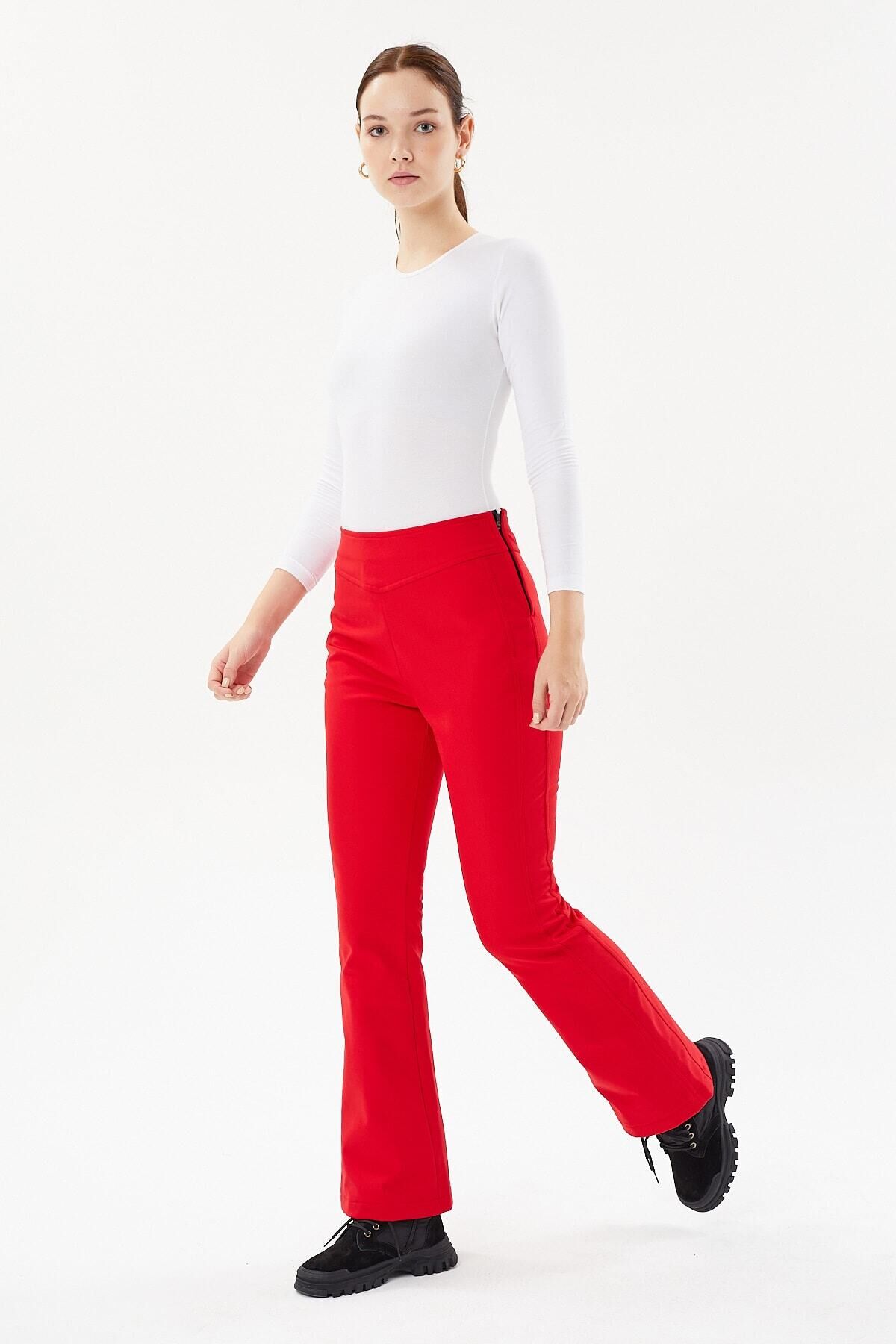 KADIN SOFTHELL PANTOLON 2423027 Kırmızı - 2XL