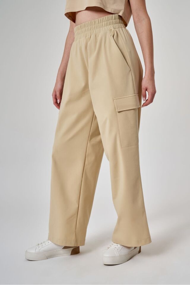 KADIN PANTOLON-1523021 Bej - 2XL