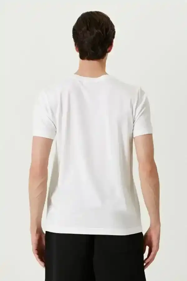 ERKEK  Tişört Basic Bisiklet Yaka Regular Kısa kol T-Shirt - Beyaz