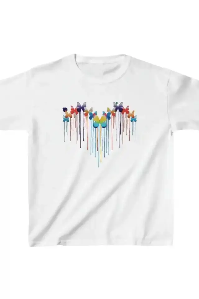 Çocuk Unisex Baskılı T-Shirt - Beyaz