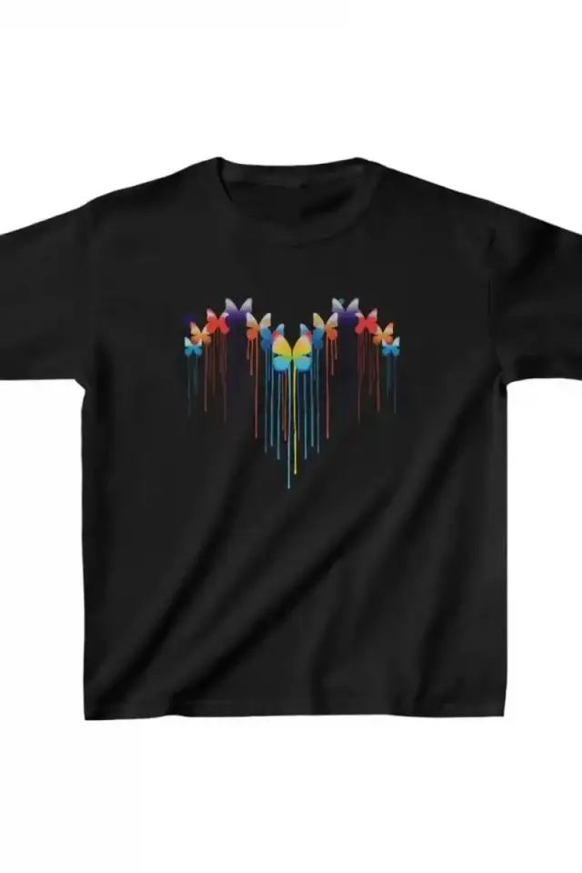 Çocuk Unisex Baskılı T-Shirt - Siyah