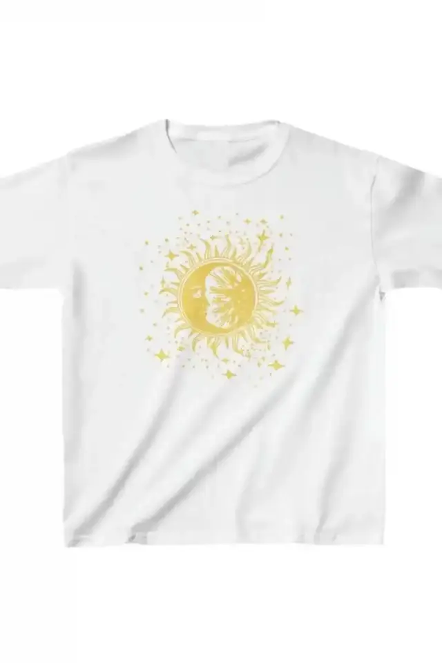 Çocuk Unisex Baskılı T-Shirt - Beyaz