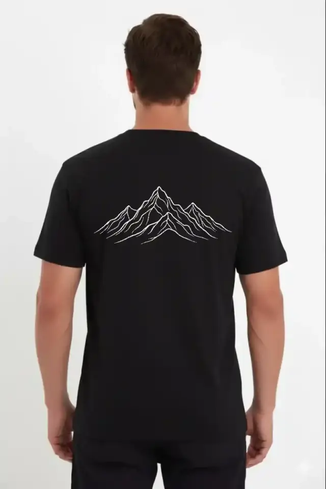 Erkek T-Shirt Nihilist Penguen Baskılı Bisiklet Yaka Kısa kol yazlık Tişört - Siyah