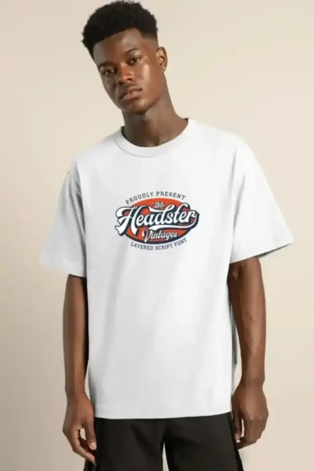 Erkek Baskılı T-Shirt Kısa Kol Bisiklet Yaka Regular Fit Rahat Kalıp Günlük Tişört - Beyaz