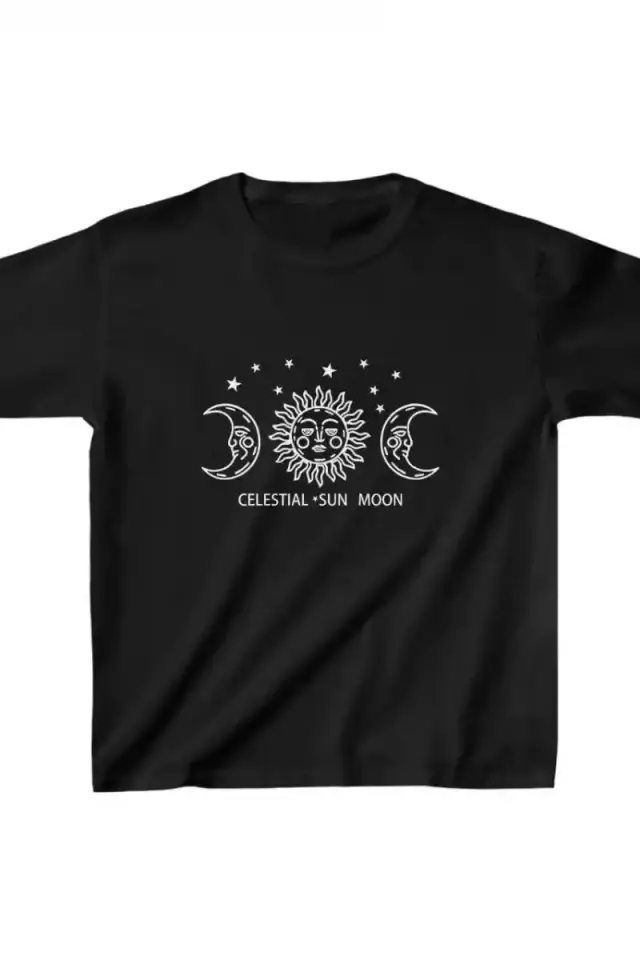 Çocuk Unisex Baskılı T-Shirt - Siyah