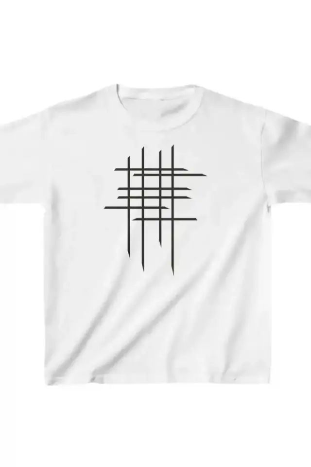 Çocuk Unisex Baskılı T-Shirt - Beyaz