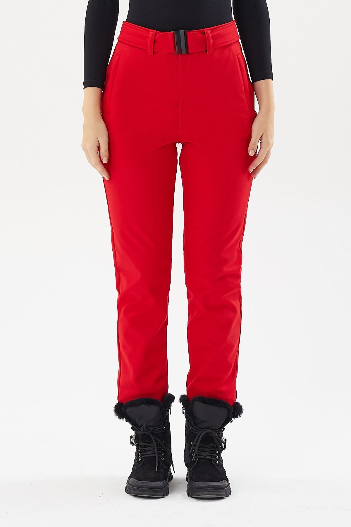 KADIN SOFTHELL PANTOLON 2423026 Kırmızı - M