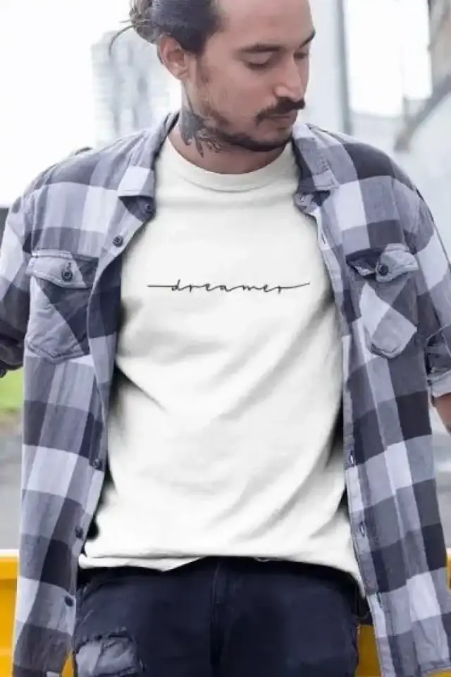 Erkek Tişort Bisiklet Yaka Baskılı Kısa kol T-Shirt - Beyaz