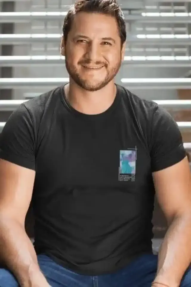 Erkek Tişort  Bisiklet Yaka Baskılı Kısa kol T-Shirt - Siyah