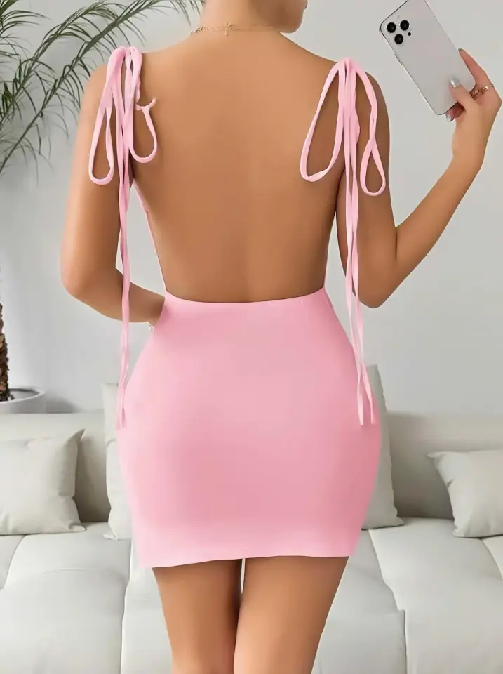 Pembe Fantezi Clup Elbisesi 5034