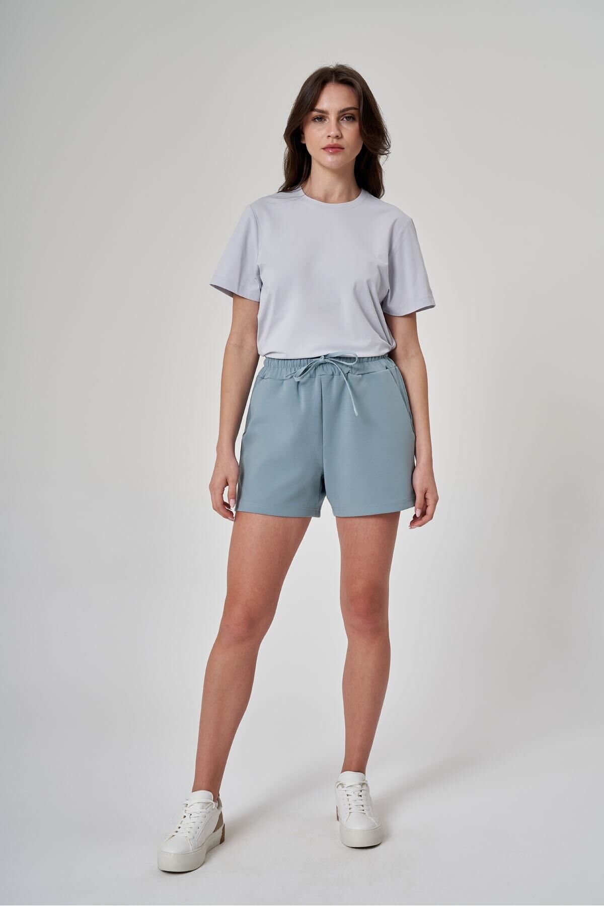 KADIN TSHIRT - 1522122 Buz Mavisi - L