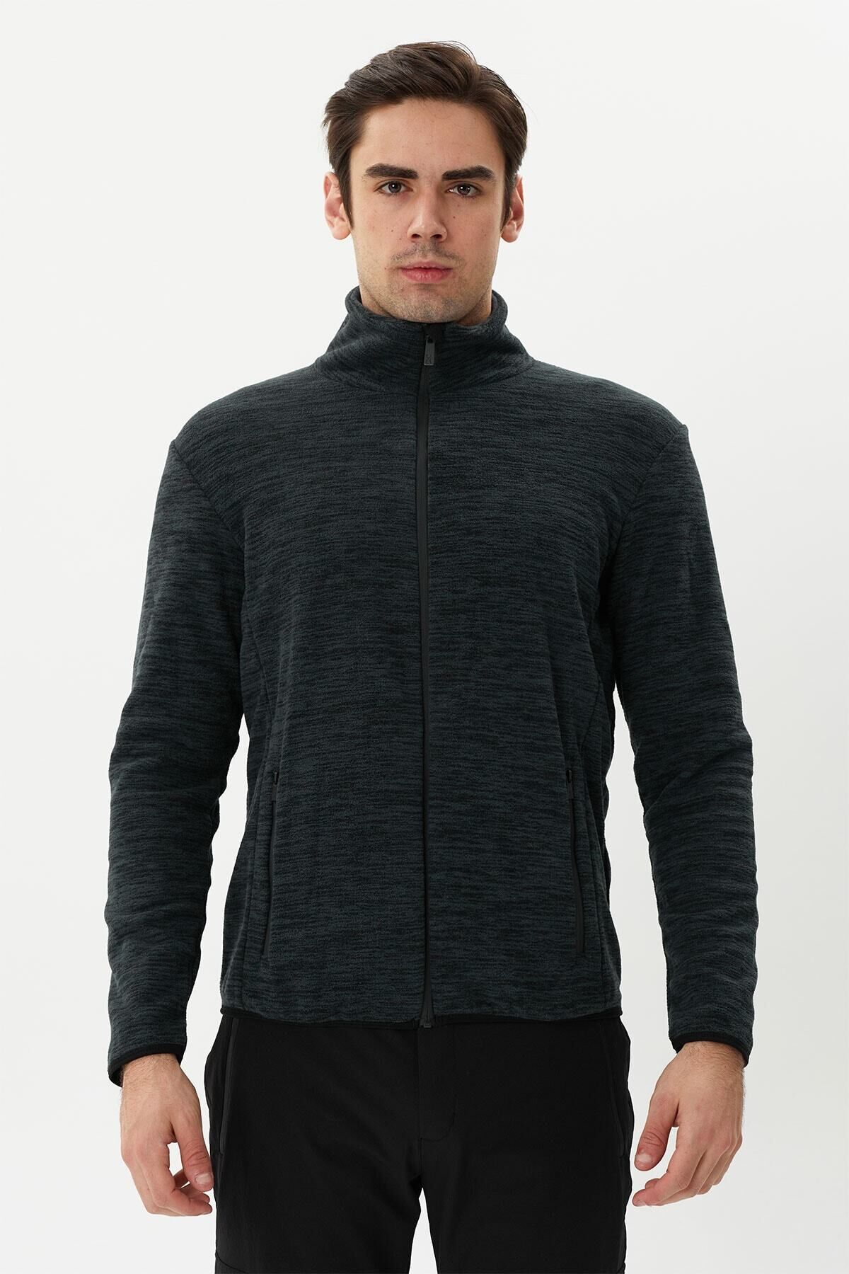 ERKEK TAM FERMUARLI POLAR 2112126 065-DARK GREY - L