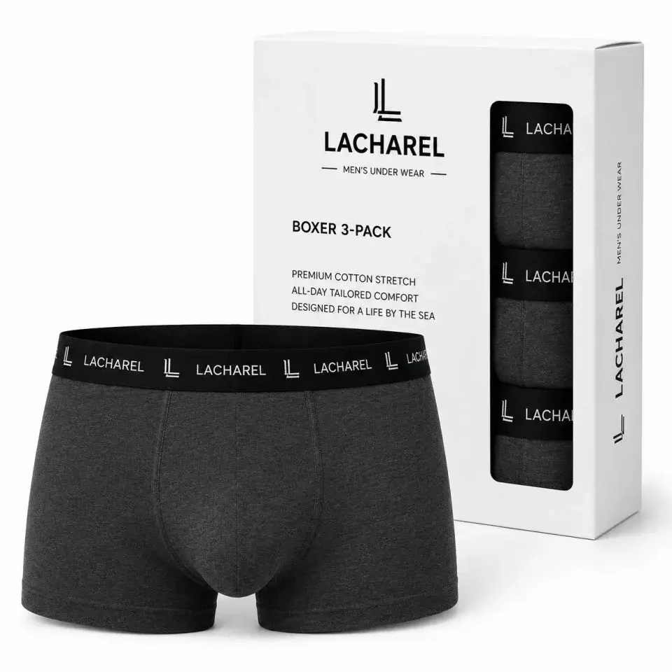Erkek Likralı Pamuklu Nefes Alan Penye Boxer 2Li Paket - Füme - Gri