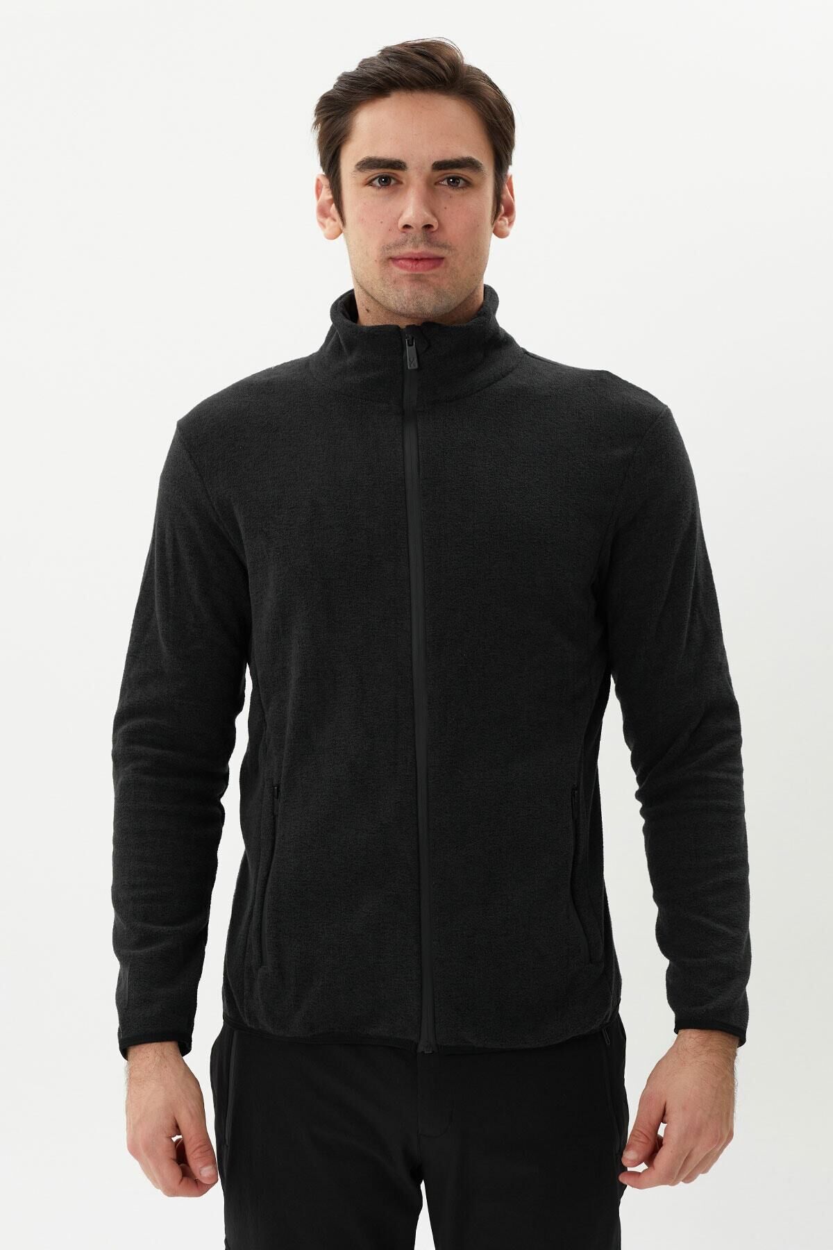 ERKEK TAM FERMUARLI POLAR 2112126 FUME - 2XL