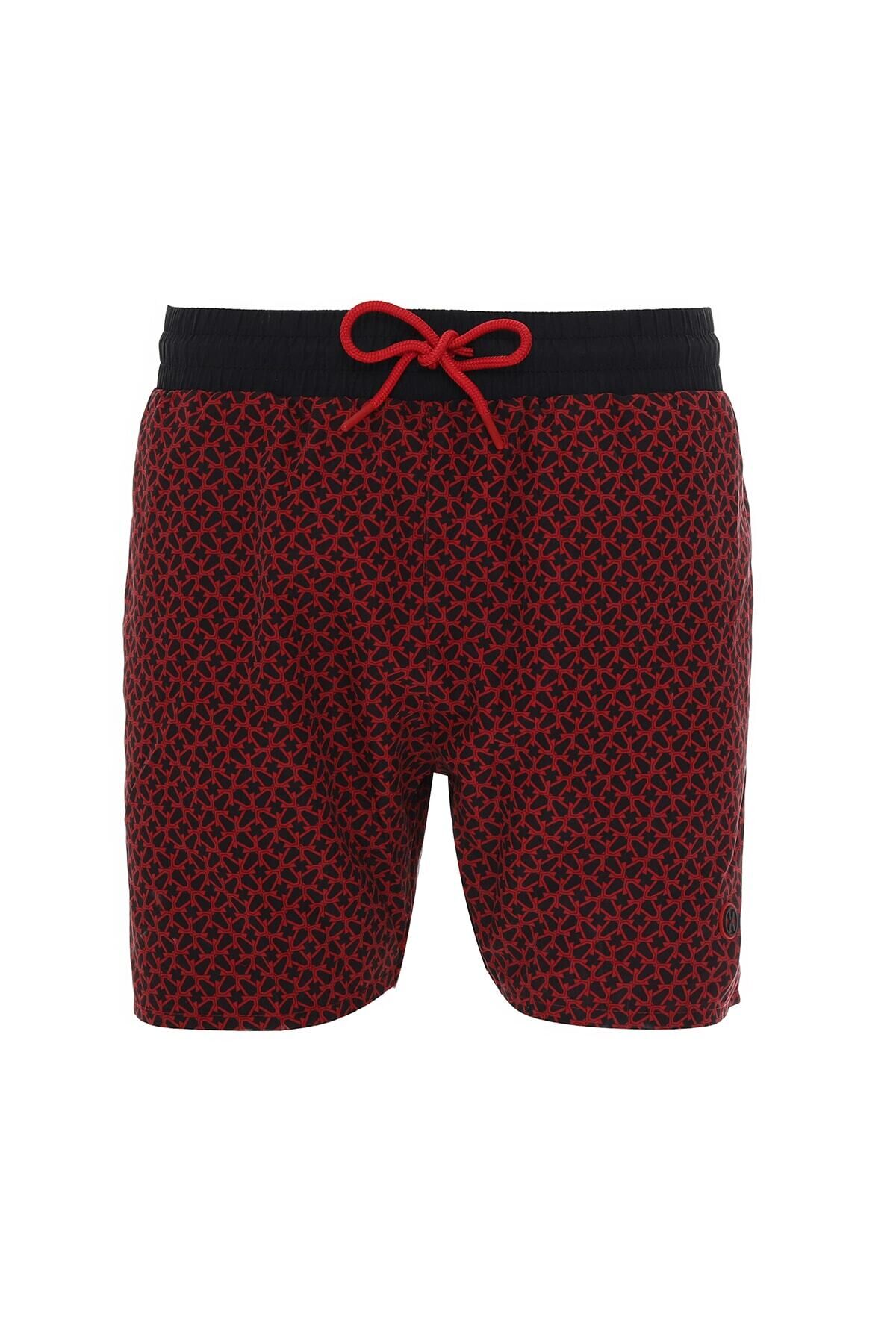 ERKEK BASKILI DENİZ ŞORTU 1415033 102-RED PRINT - L