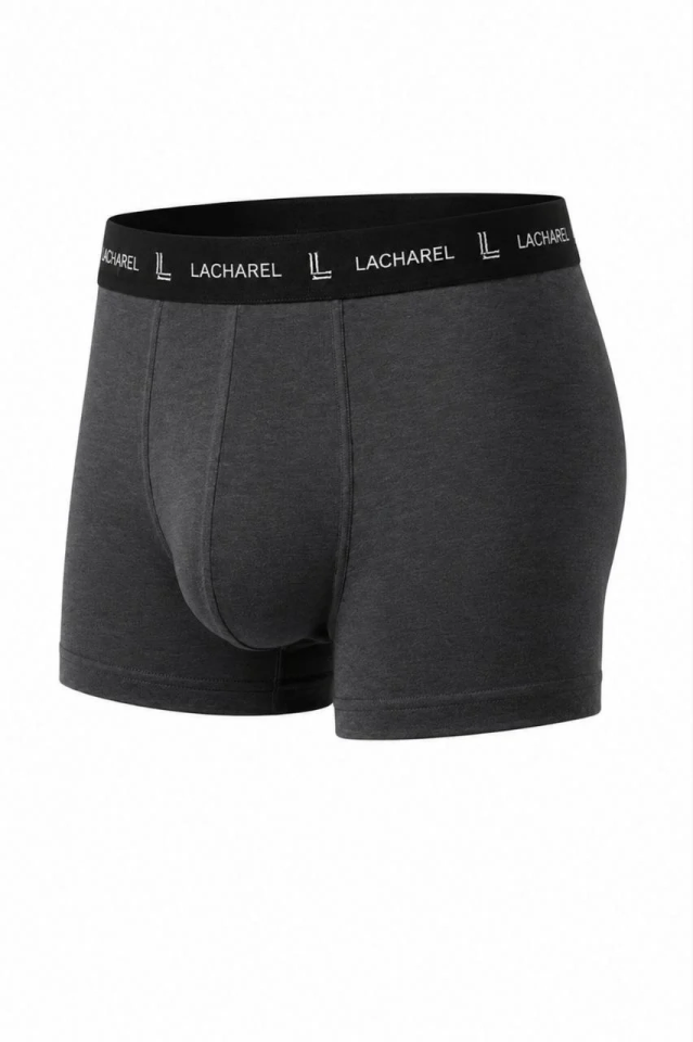 Erkek Likralı Pamuklu Nefes Alan Penye Boxer 3'lü Paket - Füme