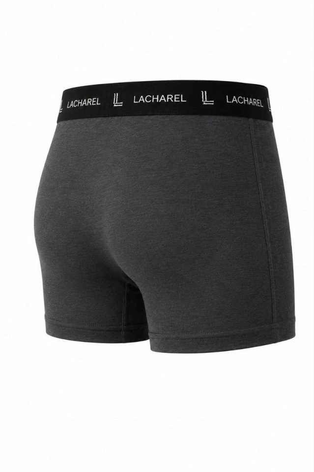 Erkek Likralı Pamuklu Nefes Alan Penye Boxer 3'lü Paket - Füme