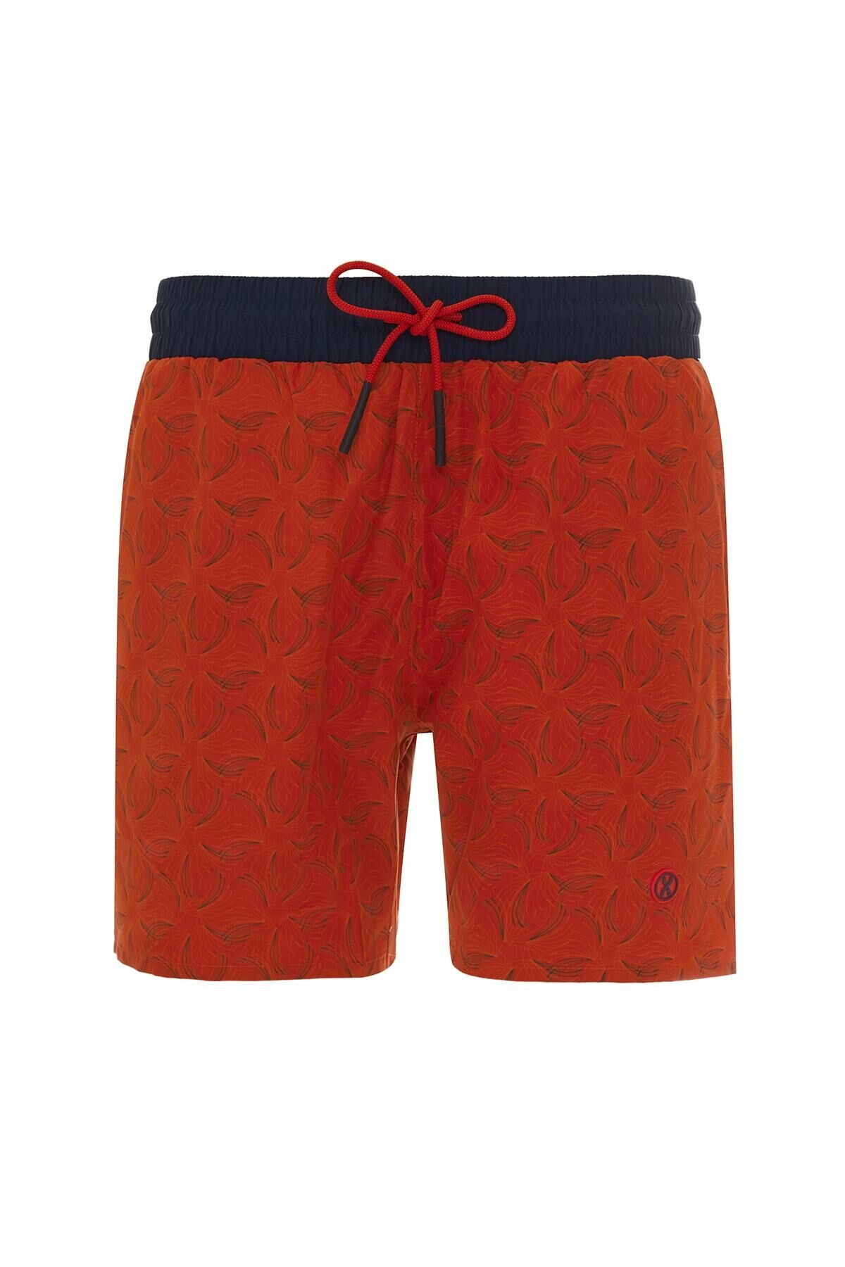 ERKEK BASKILI DENİZ ŞORTU 1415029 102-RED PRINT - M