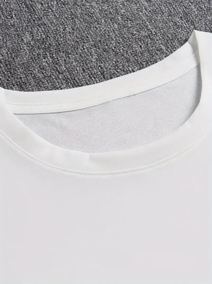 Erkek Baskılı Tişört Kısa Kol Bisiklet Yaka Regular fit Rahat kalıp T-Shirt - Beyaz