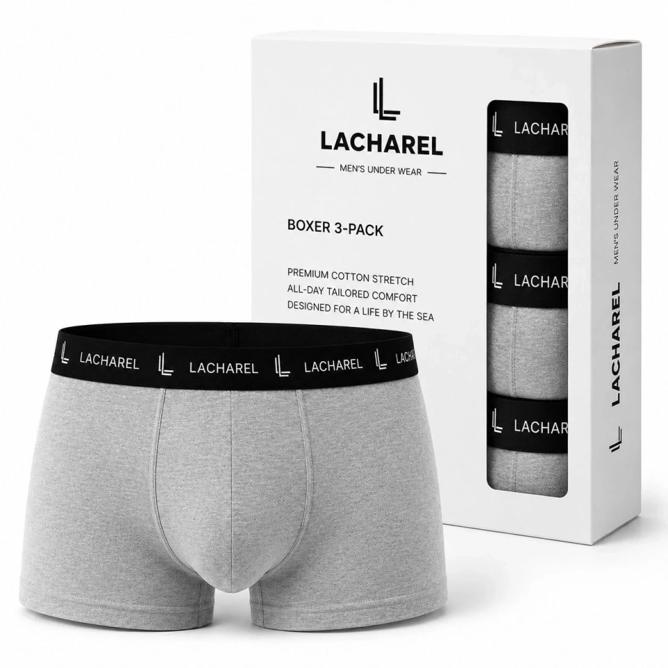 Erkek Likralı Pamuklu Nefes Alan Penye Boxer3'Lü Paket - Siyah & Füme & Gri