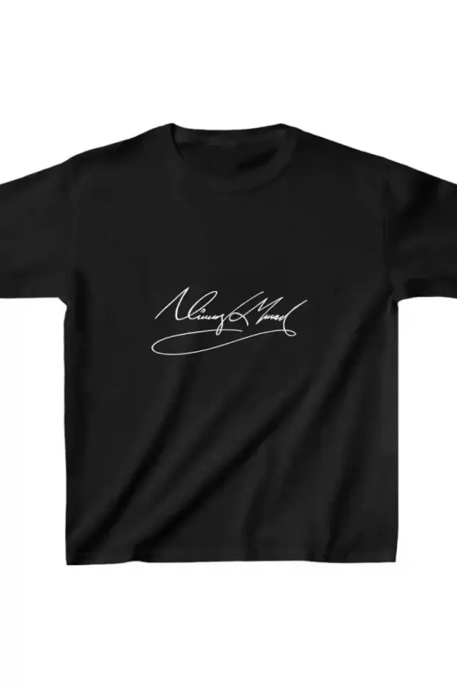 Unisex Çocuk Baskılı T-Shirt - Siyah