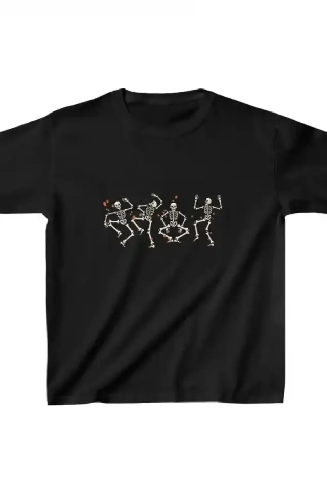 Unisex Çocuk Baskılı T-Shirt - Siyah