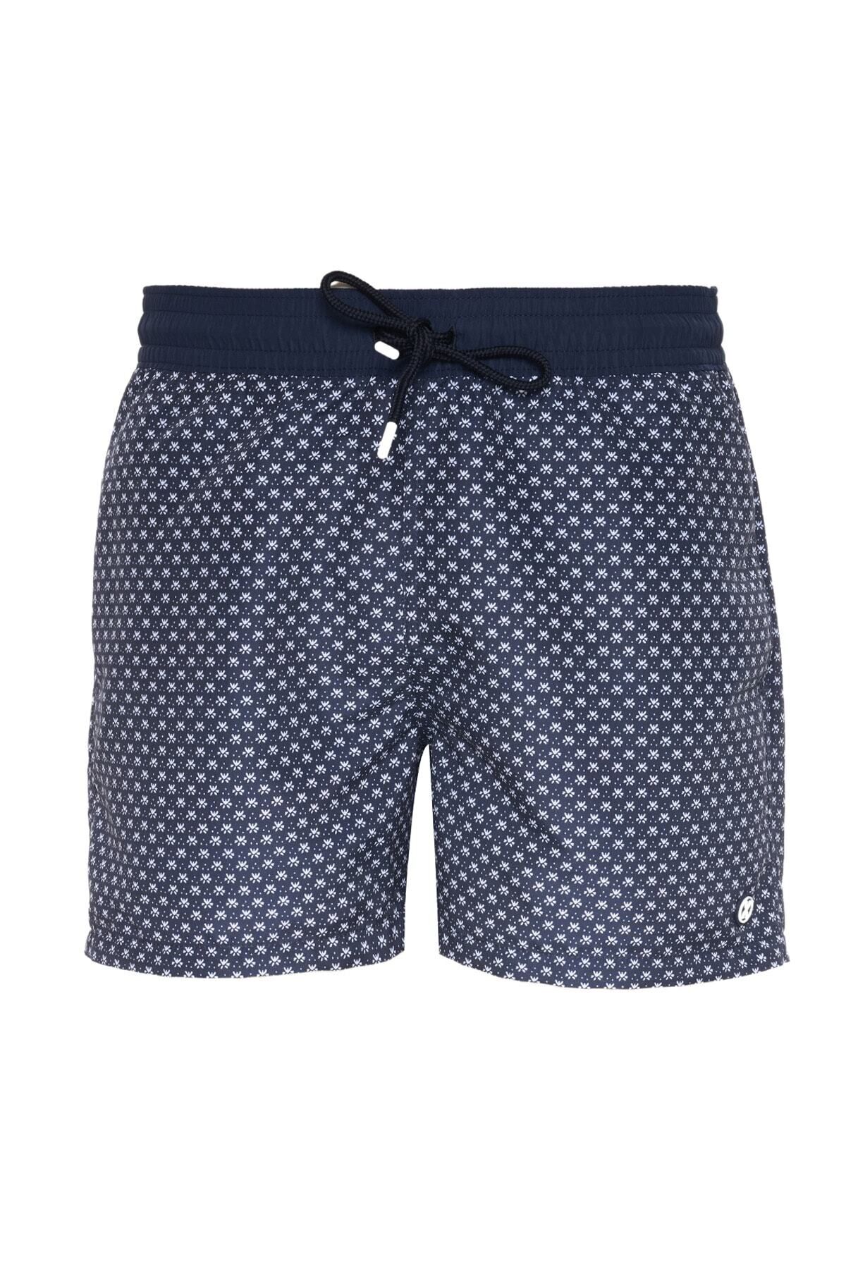 ERKEK BASKILI DENİZ ŞORTU 1415027 416-NAVY PRINT - L
