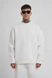 ERKEK Bisikilet Yaka 3 plik Pamuklu SweatShirt - Beyaz
