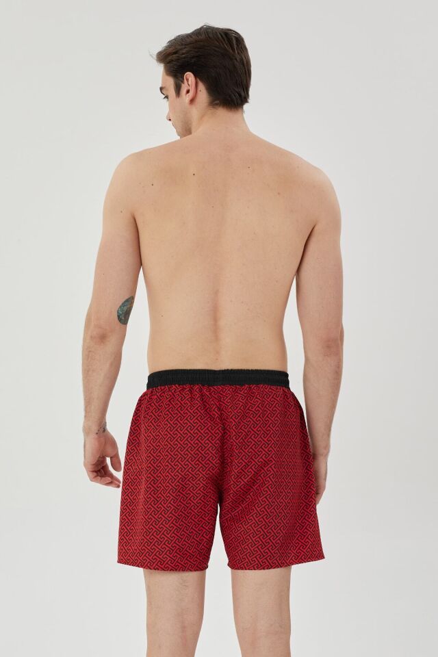 ERKEK BASKILI DENİZ ŞORTU 1415031 102-RED PRINT - 2XL