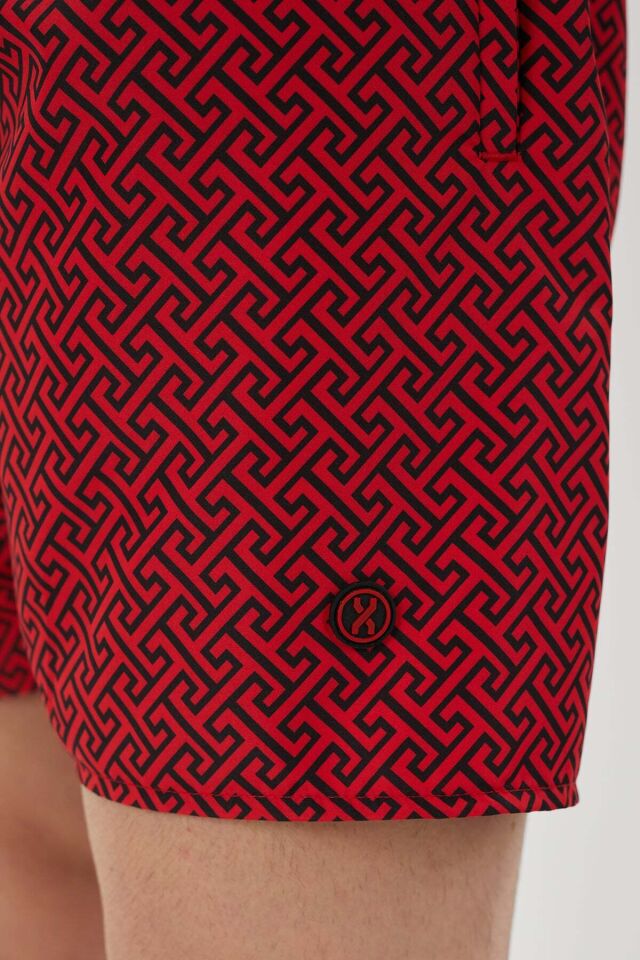 ERKEK BASKILI DENİZ ŞORTU 1415031 102-RED PRINT - 2XL