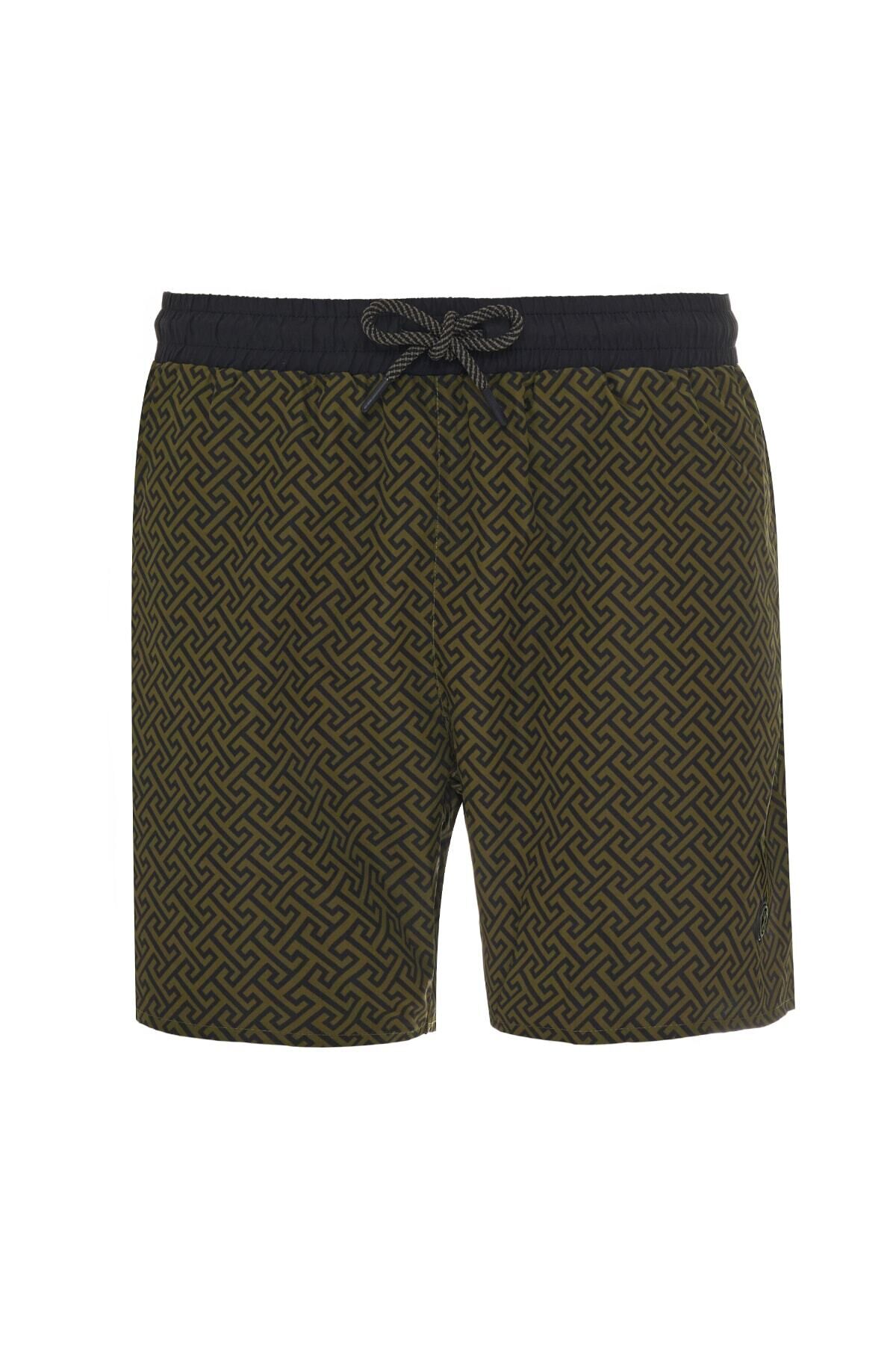 ERKEK BASKILI DENİZ ŞORTU 1415031 108-KHAKI PRINT - S
