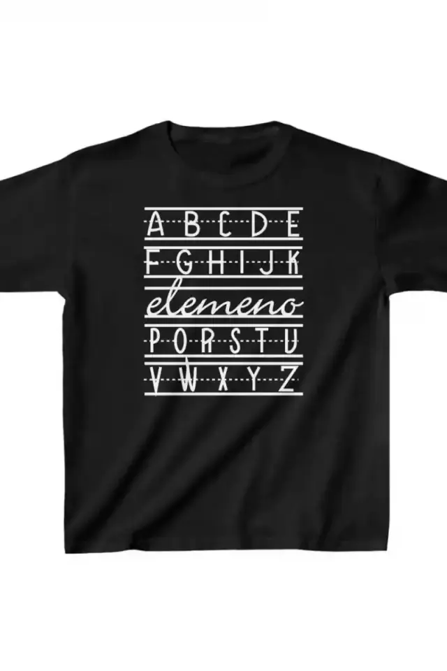 Unisex Çocuk Baskılı T-Shirt - Siyah