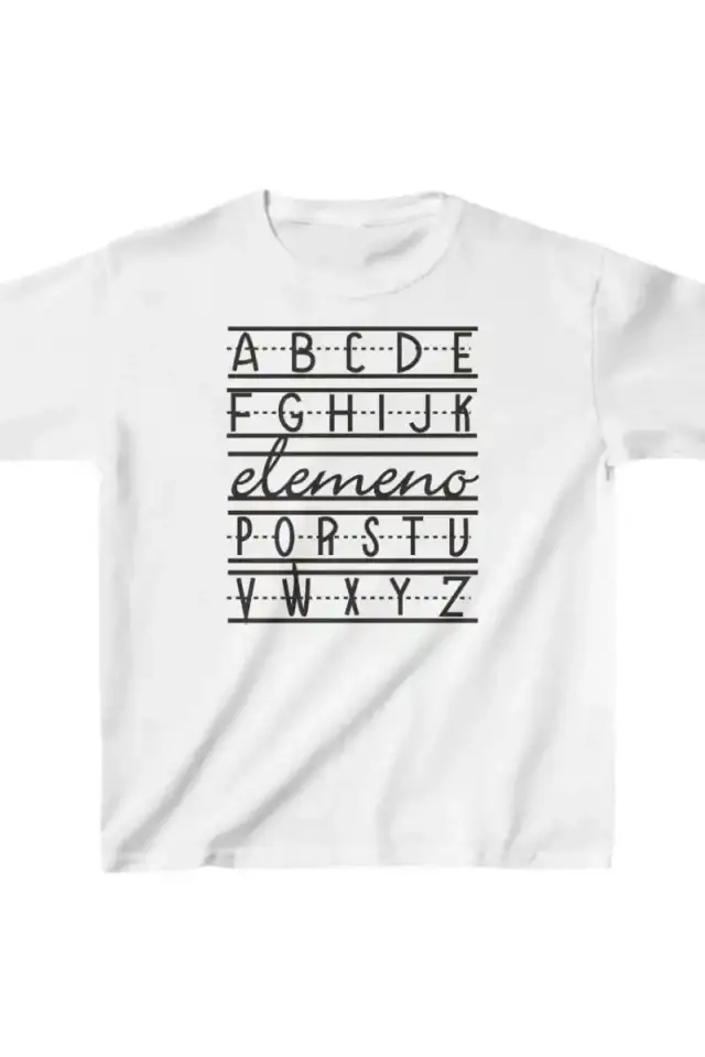 Unisex Çocuk Baskılı T-Shirt - Beyaz