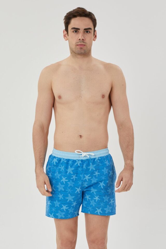 ERKEK BASKILI DENİZ ŞORTU 1415028 BLUE PRINT - 2XL