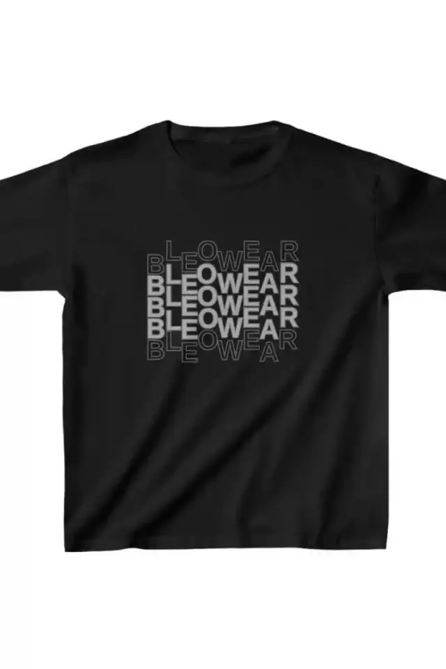 Unisex Çocuk Baskılı T-Shirt - Siyah