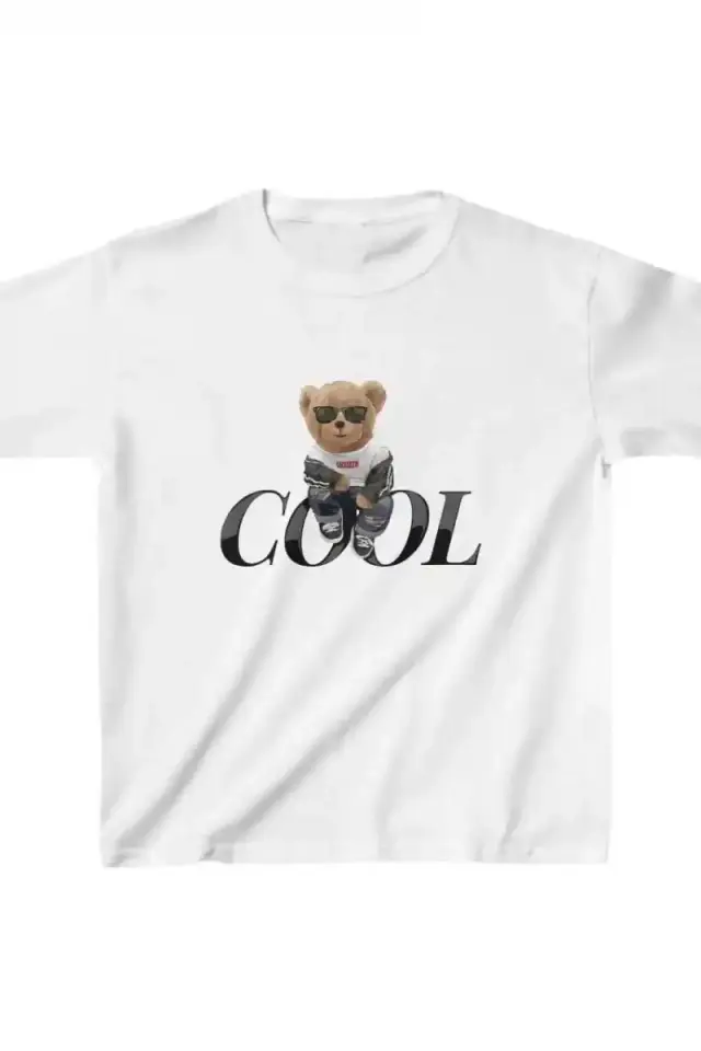 Unisex Çocuk Baskılı T-Shirt - Beyaz