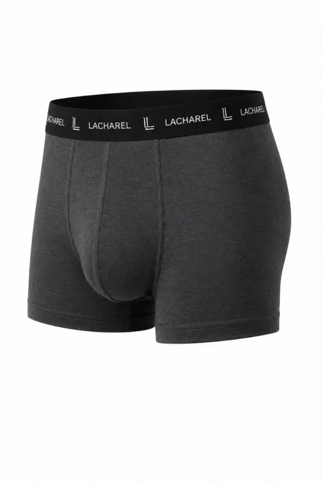 Erkek Likralı Pamuklu Nefes Alan Penye Boxer 3lü Paket - Füme