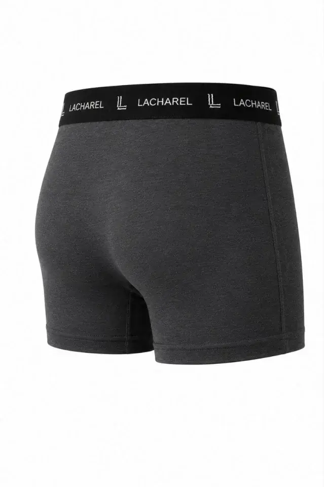 Erkek Likralı Pamuklu Nefes Alan Penye Boxer 3lü Paket - Füme